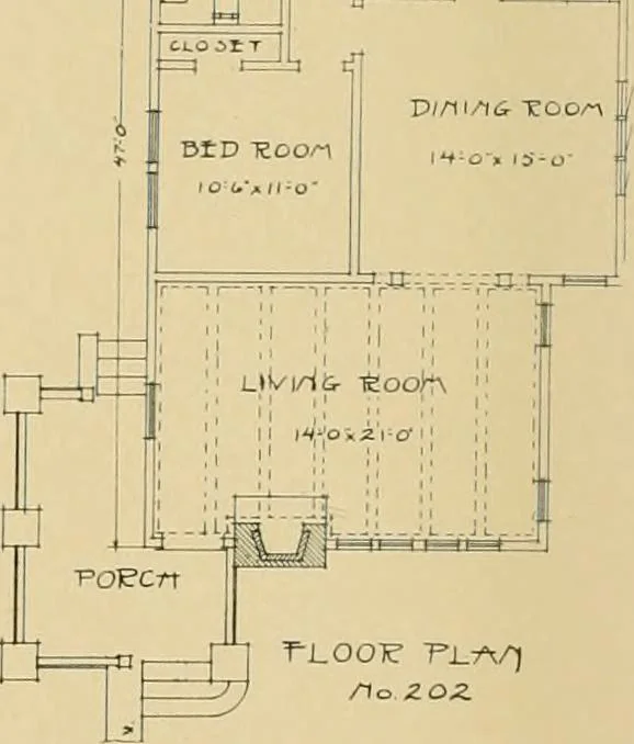 An illustration from Craftsman bungalows : a collection of the latest designs dedicated to the lover of a convenient home by Jud Yoho., 1912, leaf 41