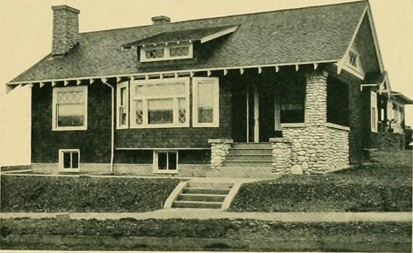 An illustration from Craftsman bungalows : a collection of the latest designs dedicated to the lover of a convenient home by Jud Yoho., 1912, leaf 42
