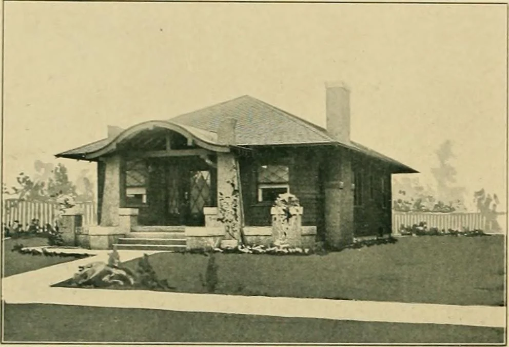 An illustration from Craftsman bungalows : a collection of the latest designs dedicated to the lover of a convenient home by Jud Yoho., 1912, leaf 47