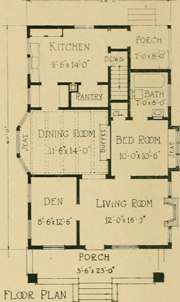 An illustration from Craftsman bungalows : a collection of the latest designs dedicated to the lover of a convenient home by Jud Yoho., 1912, leaf 49