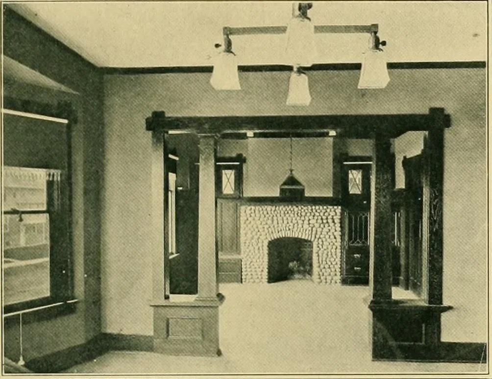 An illustration from Craftsman bungalows : a collection of the latest designs dedicated to the lover of a convenient home by Jud Yoho., 1912, leaf 50
