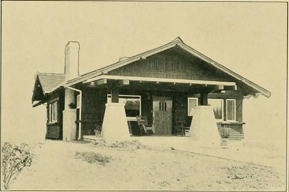 An illustration from Craftsman bungalows : a collection of the latest designs dedicated to the lover of a convenient home by Jud Yoho., 1912, leaf 55
