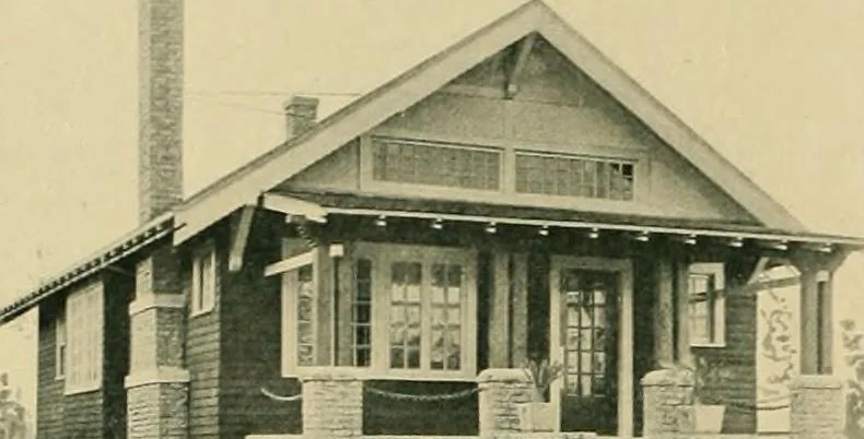 An illustration from Craftsman bungalows : a collection of the latest designs dedicated to the lover of a convenient home by Jud Yoho., 1912, leaf 59