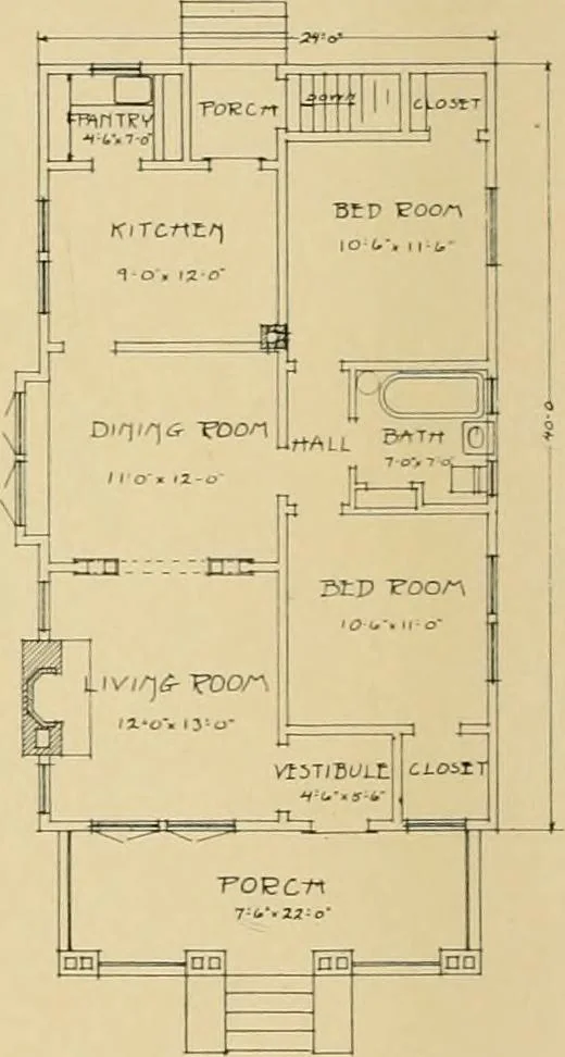 An illustration from Craftsman bungalows : a collection of the latest designs dedicated to the lover of a convenient home by Jud Yoho., 1912, leaf 59