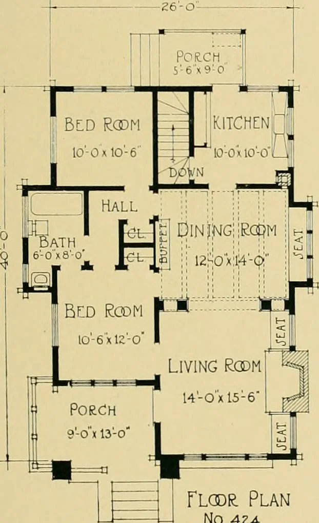 An illustration from Craftsman bungalows : a collection of the latest designs dedicated to the lover of a convenient home by Jud Yoho., 1912, leaf 60