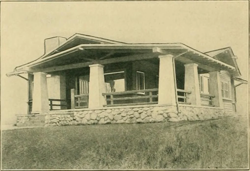 An illustration from Craftsman bungalows : a collection of the latest designs dedicated to the lover of a convenient home by Jud Yoho., 1912, leaf 61