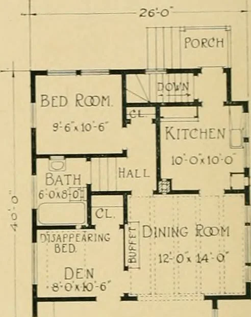 An illustration from Craftsman bungalows : a collection of the latest designs dedicated to the lover of a convenient home by Jud Yoho., 1912, leaf 61