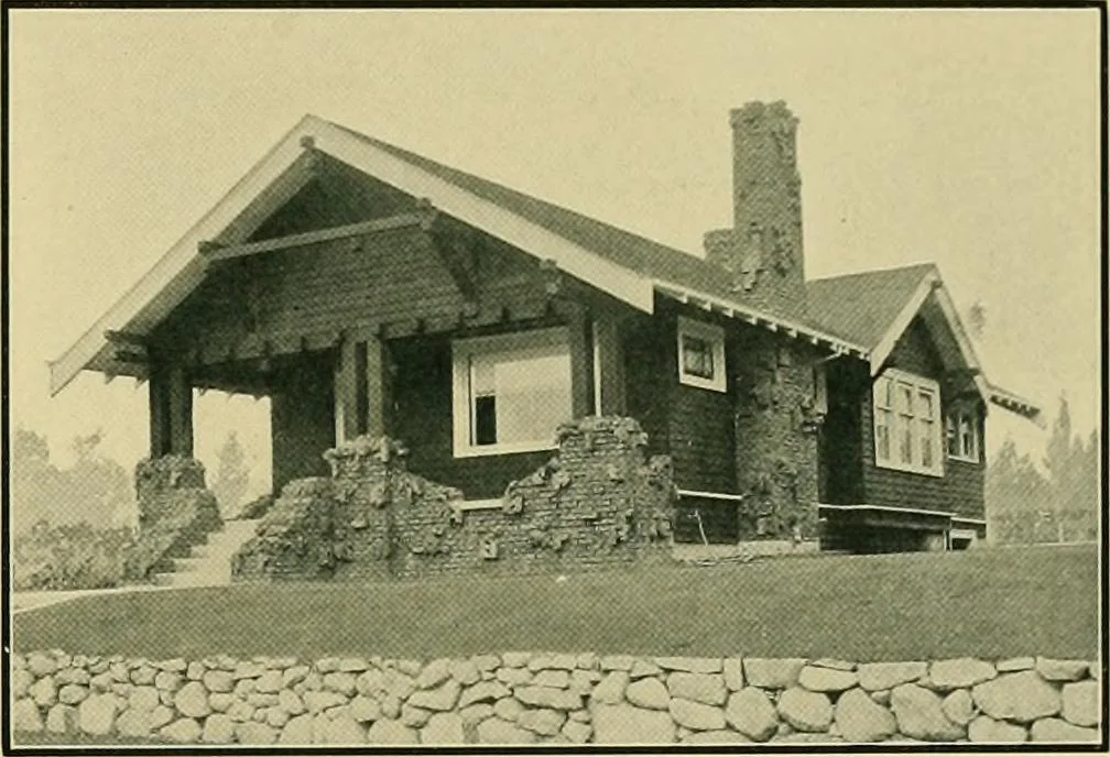 An illustration from Craftsman bungalows : a collection of the latest designs dedicated to the lover of a convenient home by Jud Yoho., 1912, leaf 64