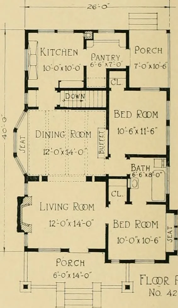 An illustration from Craftsman bungalows : a collection of the latest designs dedicated to the lover of a convenient home by Jud Yoho., 1912, leaf 67