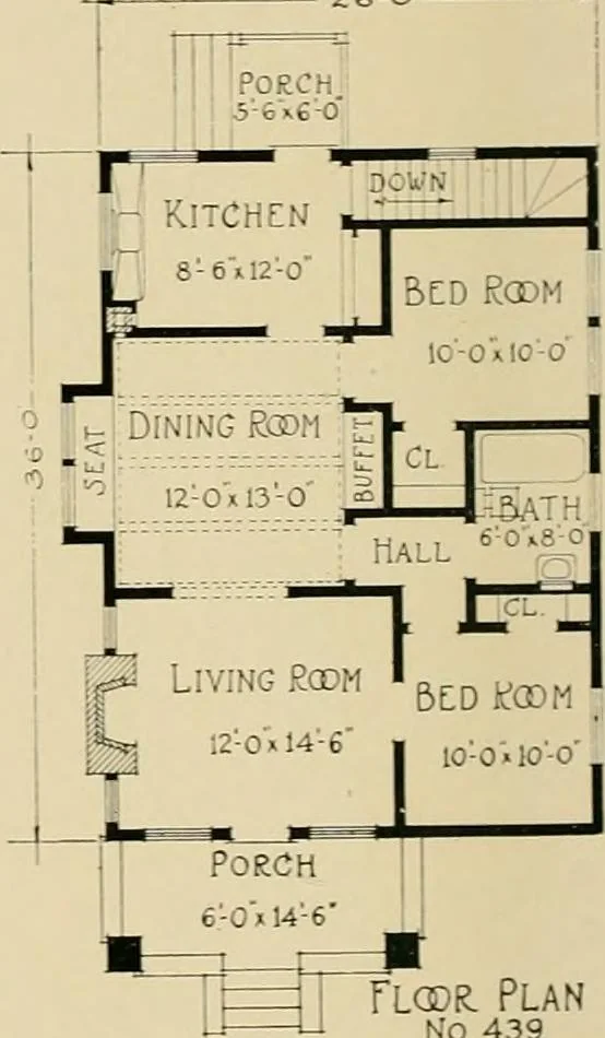 An illustration from Craftsman bungalows : a collection of the latest designs dedicated to the lover of a convenient home by Jud Yoho., 1912, leaf 69