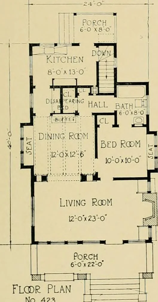 An illustration from Craftsman bungalows : a collection of the latest designs dedicated to the lover of a convenient home by Jud Yoho., 1912, leaf 70