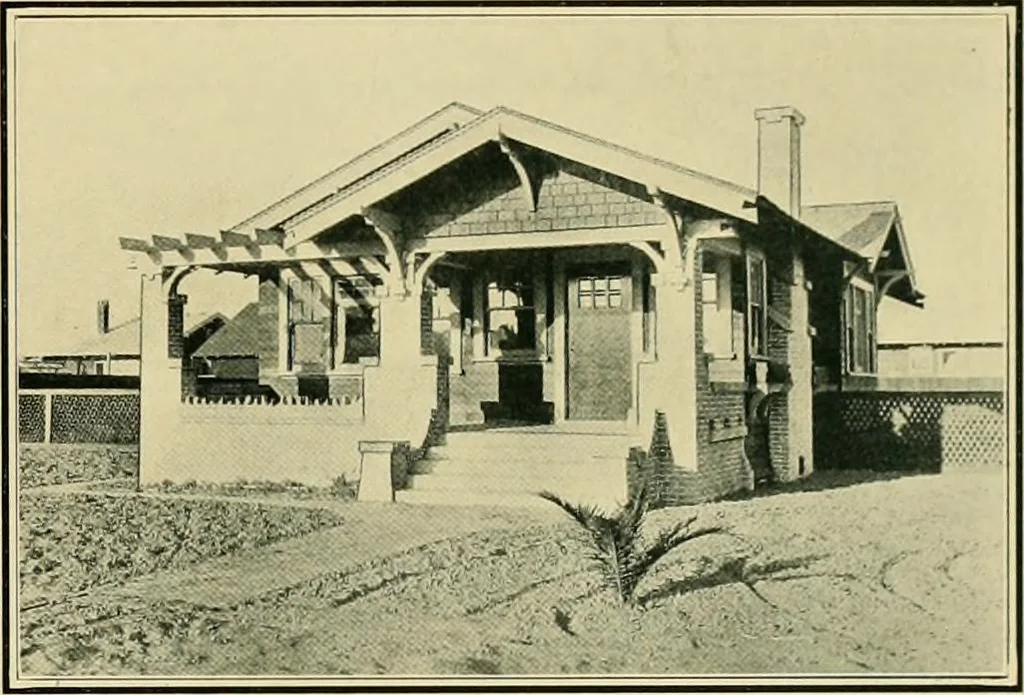 An illustration from Craftsman bungalows : a collection of the latest designs dedicated to the lover of a convenient home by Jud Yoho., 1912, leaf 70