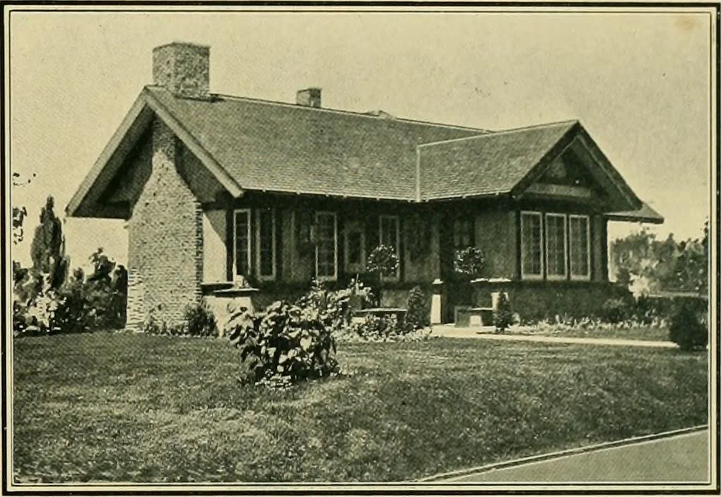 An illustration from Craftsman bungalows : a collection of the latest designs dedicated to the lover of a convenient home by Jud Yoho., 1912, leaf 74