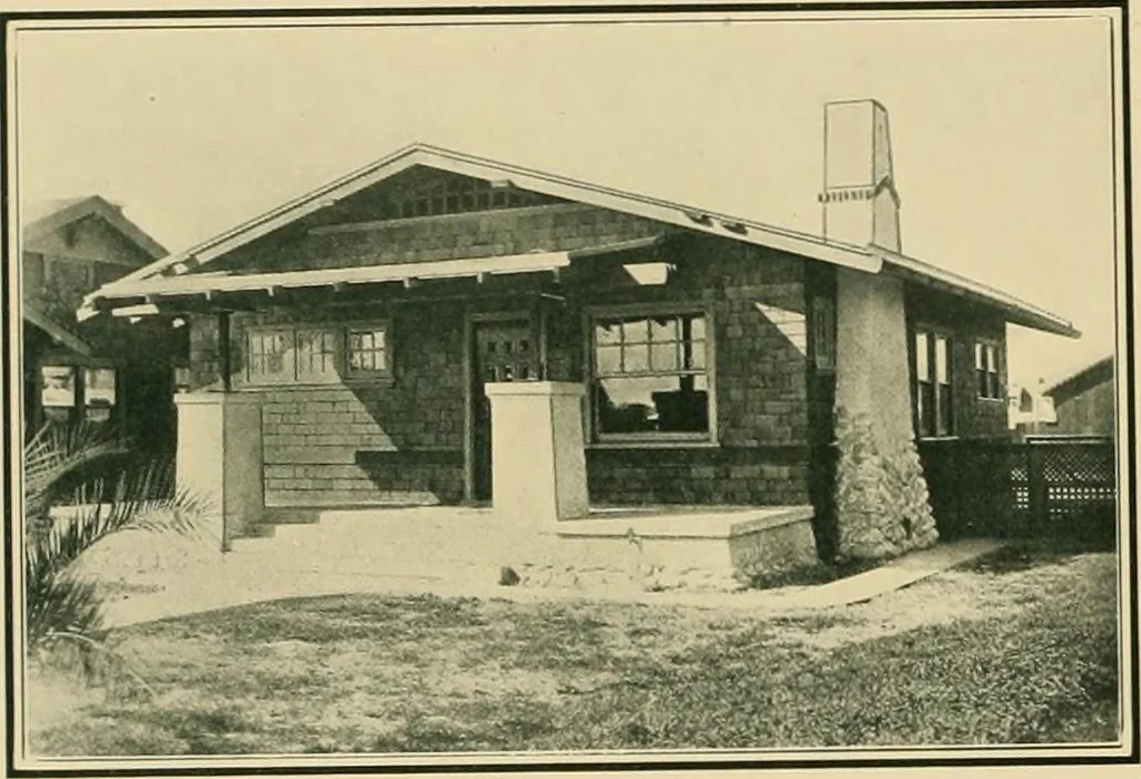 An illustration from Craftsman bungalows : a collection of the latest designs dedicated to the lover of a convenient home by Jud Yoho., 1912, leaf 79
