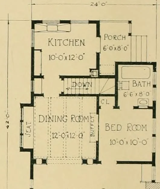 An illustration from Craftsman bungalows : a collection of the latest designs dedicated to the lover of a convenient home by Jud Yoho., 1912, leaf 79