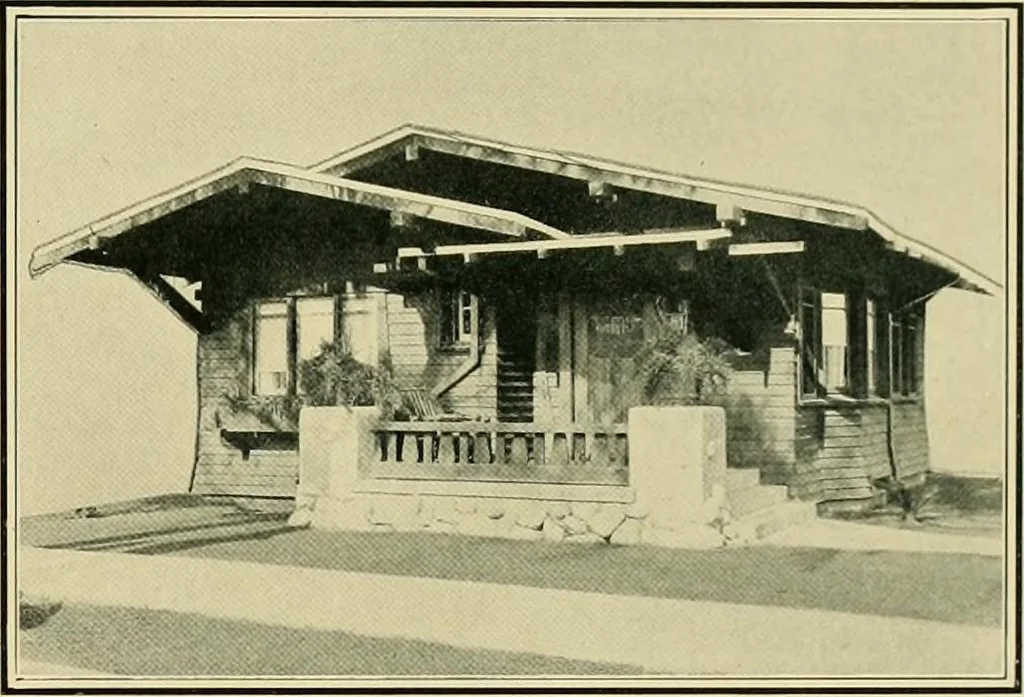 An illustration from Craftsman bungalows : a collection of the latest designs dedicated to the lover of a convenient home by Jud Yoho., 1912, leaf 82