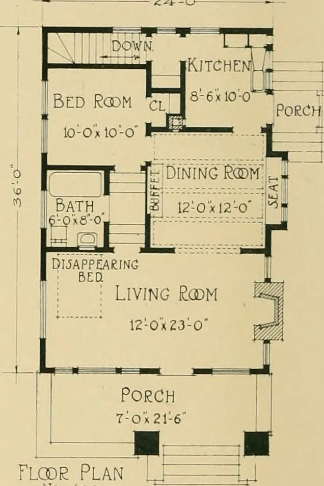 An illustration from Craftsman bungalows : a collection of the latest designs dedicated to the lover of a convenient home by Jud Yoho., 1912, leaf 83