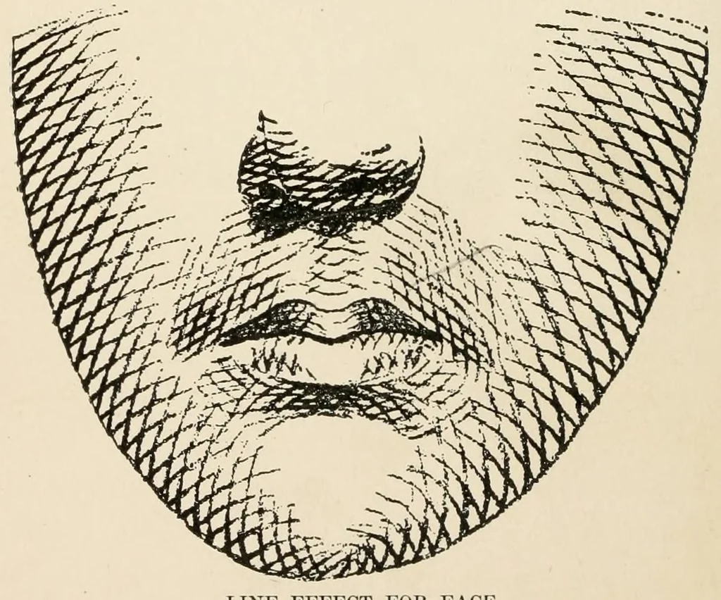 An illustration from Crayon portraiture; complete instructions for making crayon portraits on crayon paper and on platinum, silver, and bromide enlargements, also directions for the use of transparent liquid water colors and for making French crystals, 1892, leaf 78