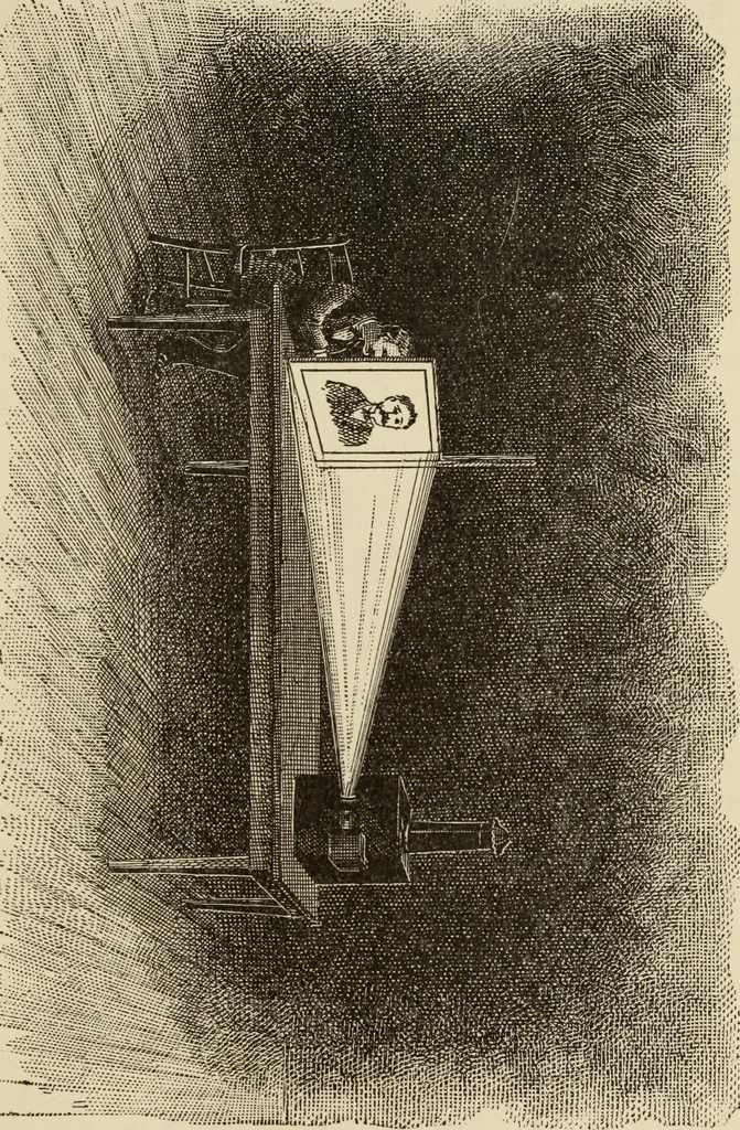 An illustration from Crayon portraiture; complete instructions for making crayon portraits on crayon paper and on platinum, silver, and bromide enlargements, also directions for the use of transparent liquid water colors and for making French crystals, 1892, leaf 44