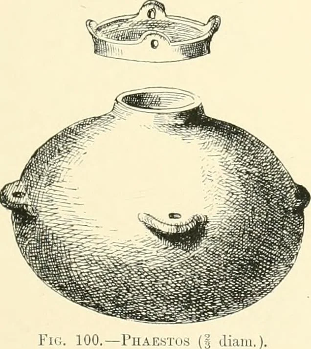 An illustration from Cretan pictographs and prae-Phoenician script. With an account of a sepulchral deposit at Hagios Onuphrios near Phaestos in its relation primitive Cretan and Aegean culture, 1895, leaf 124