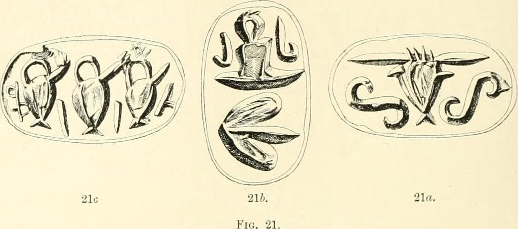 An illustration from Cretan pictographs and prae-Phoenician script. With an account of a sepulchral deposit at Hagios Onuphrios near Phaestos in its relation primitive Cretan and Aegean culture, 1895, leaf 33