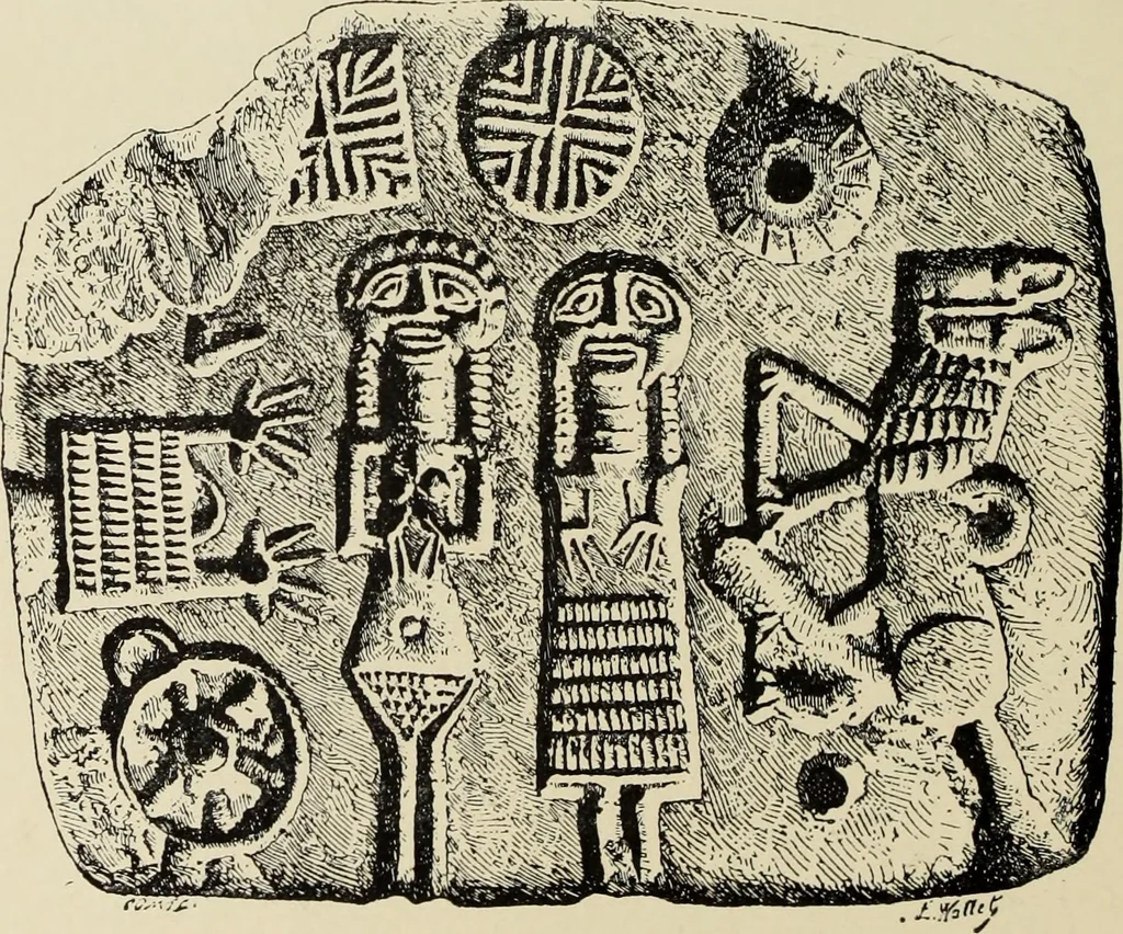 An illustration from Cretan pictographs and prae-Phoenician script : with an account of a sepulchral deposit at Hagios Onuphrios near Phaestos in its relation to primitive Cretan and Aegean culture, 1895, leaf 145