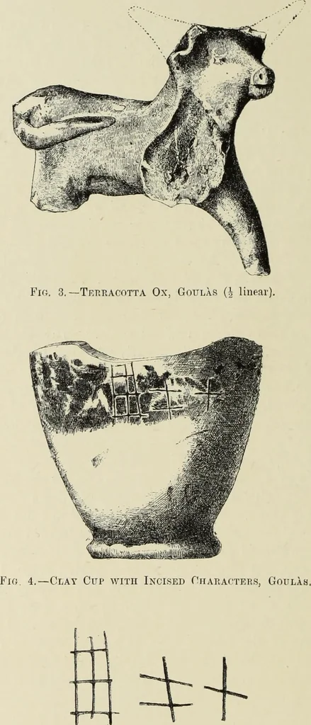 An illustration from Cretan pictographs and prae-Phoenician script : with an account of a sepulchral deposit at Hagios Onuphrios near Phaestos in its relation to primitive Cretan and Aegean culture, 1895, leaf 21
