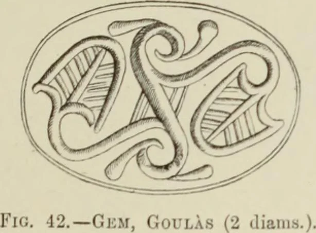 An illustration from Cretan pictographs and prae-Phoenician script : with an account of a sepulchral deposit at Hagios Onuphrios near Phaestos in its relation to primitive Cretan and Aegean culture, 1895, leaf 62