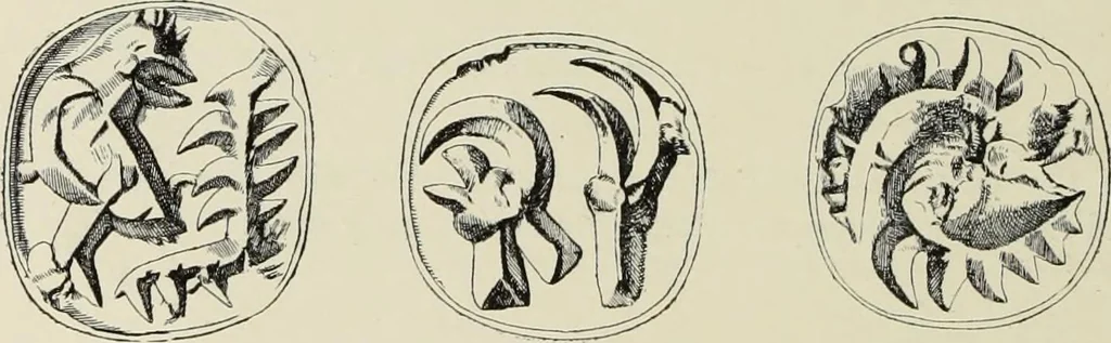 An illustration from Cretan pictographs and prae-Phoenician script : with an account of a sepulchral deposit at Hagios Onuphrios near Phaestos in its relation to primitive Cretan and Aegean culture, 1895, leaf 85