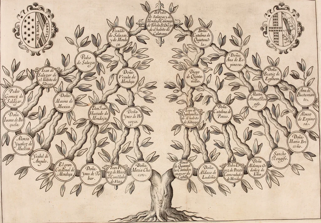 An illustration from Crónica de el gran cardenal de España : don Pedro Gonçalez de Mendoço, arçobispo de la muy santa iglesia primada de las Españas: Patriarcha de Alexandria: Canciller mayor de los Reynos de Castilla, y de Toledo. Al duque de el infantado, con Rodrigo Diaz de Vibar, de Mendoça, de la Vega, y de Luna, Conde de el Cid., 1625, leaf 492