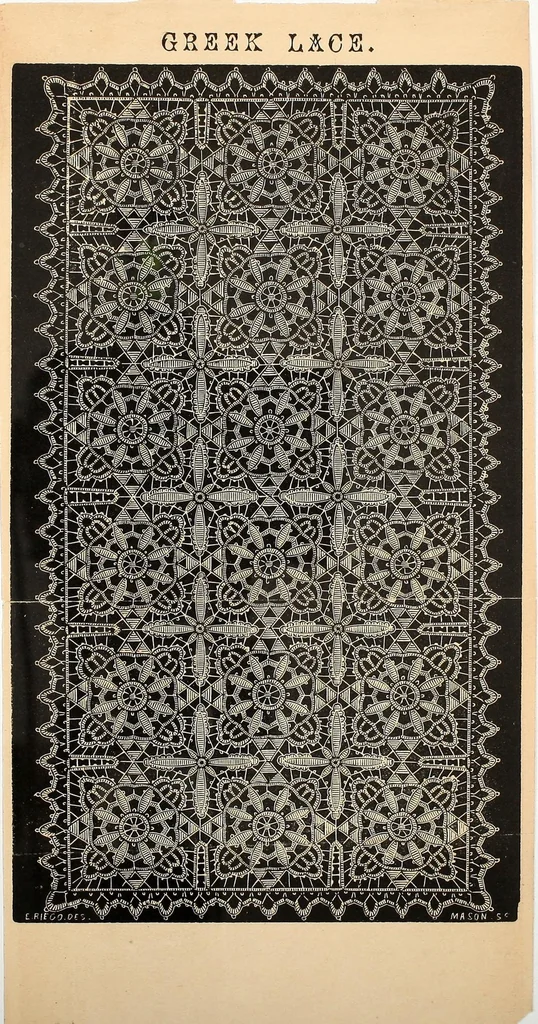 An illustration from The crochet book, seventeenth series, containing the prize medal antimacassars in raised crochet, 1870, leaf 41