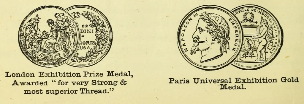 An illustration from The crochet book, seventeenth series, containing the prize medal antimacassars in raised crochet, 1870, leaf 50