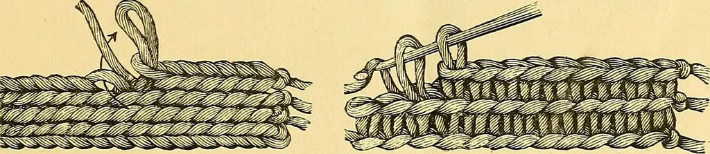An illustration from Crochet series. No. 1-5, 1883, leaf 14