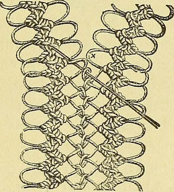 An illustration from Crochet series. No. 1-5, 1883, leaf 158