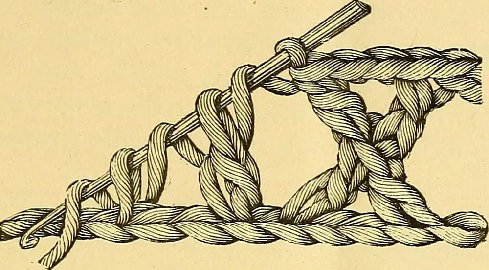 An illustration from Crochet series. No. 1-5, 1883, leaf 18
