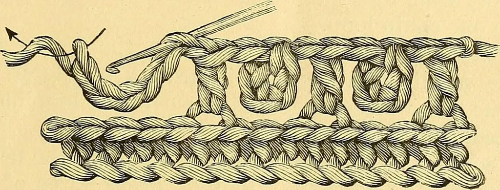 An illustration from Crochet series. No. 1-5, 1883, leaf 22