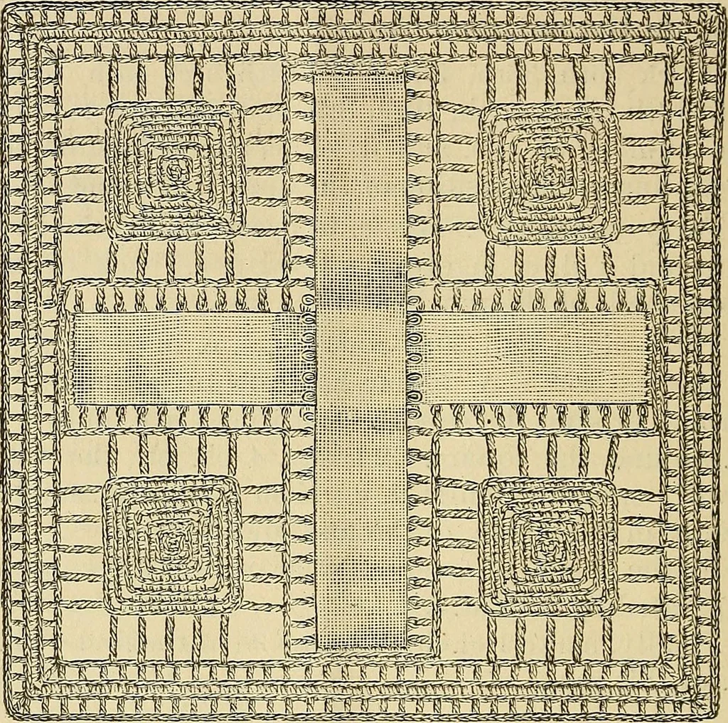 An illustration from Crochet series. No. 1-5, 1883, leaf 75