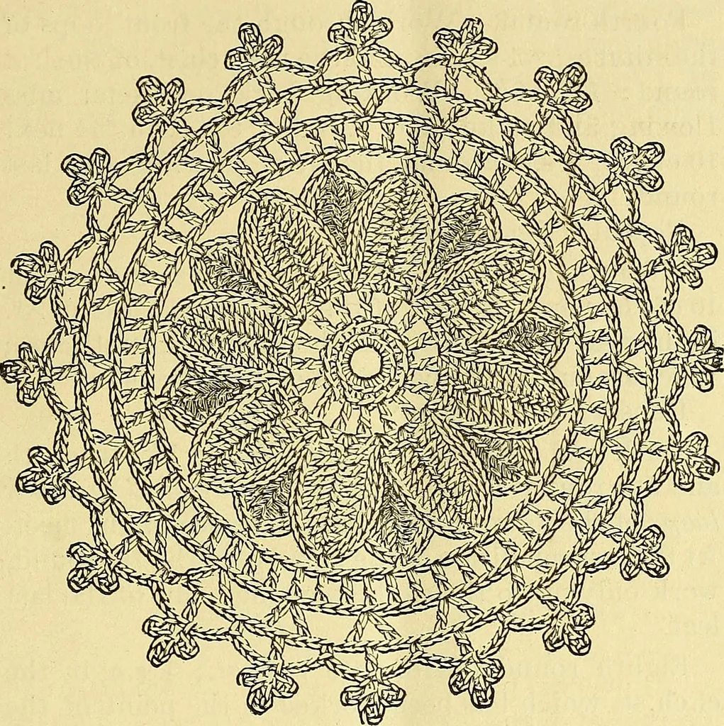 An illustration from Crochet series. No. 1-5, 1883, leaf 80