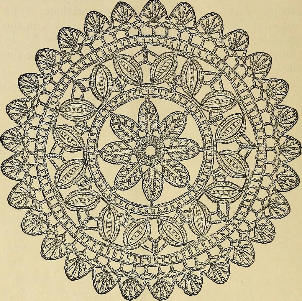 An illustration from Crochet series. No. 1-5, 1883, leaf 83