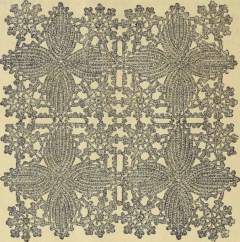 An illustration from Crochet series. No. 1-5, 1883, leaf 95