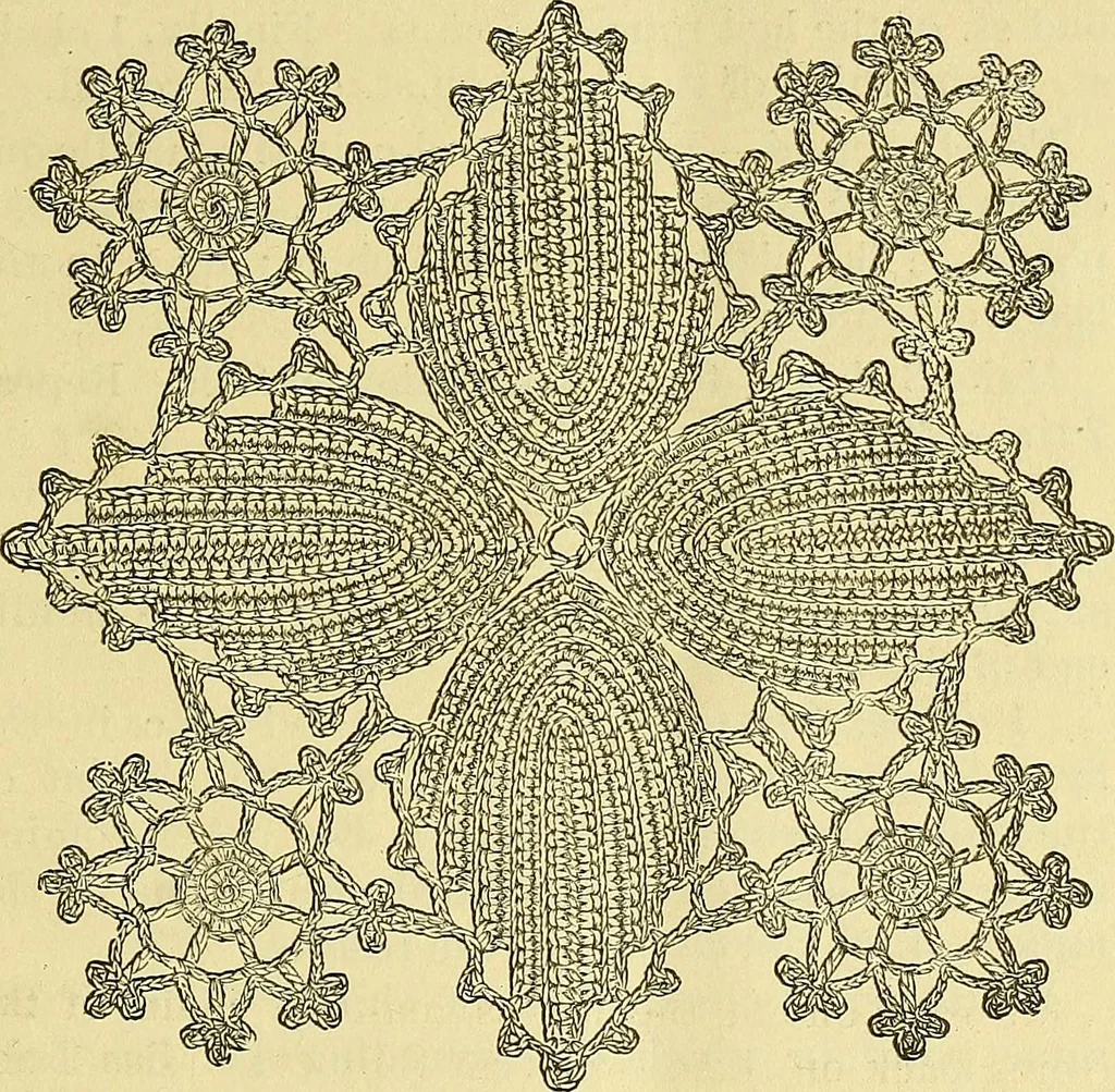 An illustration from Crochet series. No. 1-5, 1883, leaf 96