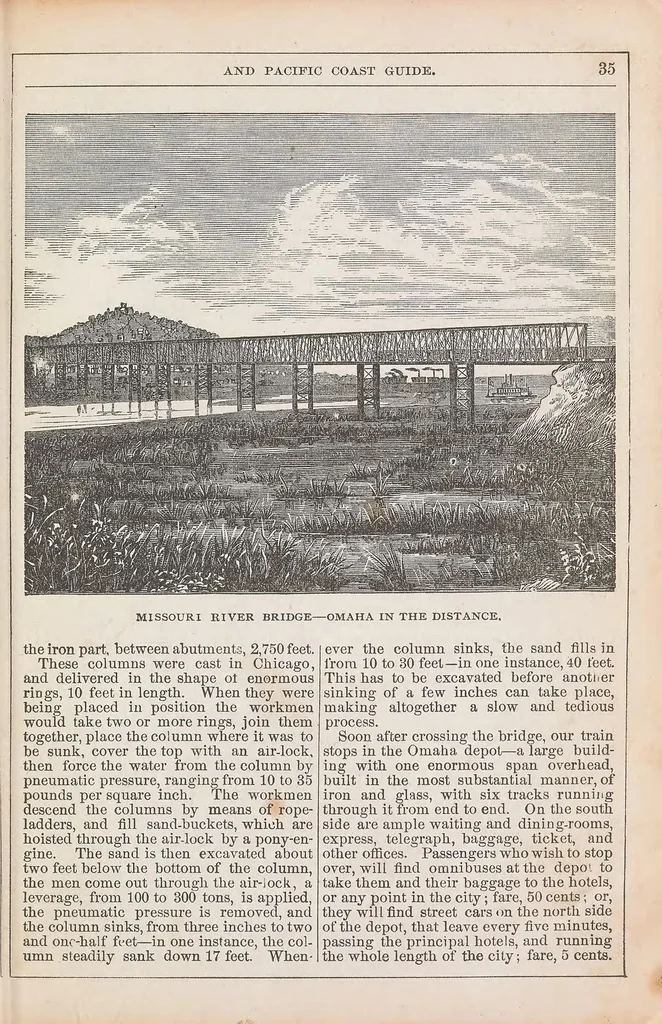 An illustration from Crofutt's new overland tourist and Pacific coast guide, over, the Union, Central and Southern Pacific railroads, their branches and connections, by rail, water and stage, 1878, leaf 21