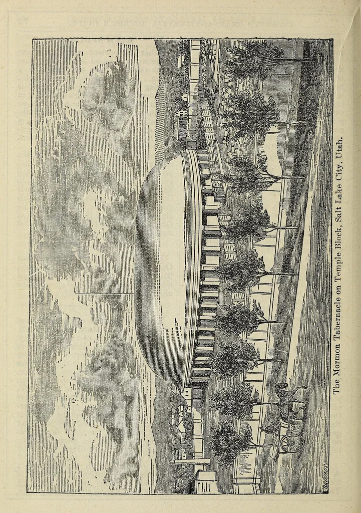 An illustration from Crofutt's trans-continental tourist's guide : containing a full and authentic description of over five hundred cities, towns, villages, stations, government forts and camps, mountains, lakes, rivers, sulphur, soda and hot springs, scenery, watering places, summer resorts ... : over the Union Pacific railroad, Central Pacific railroad of Cal., their branches and connections by stage and water : from the Atlantic to the Pacific Ocean : illustrated, 1872, leaf 106