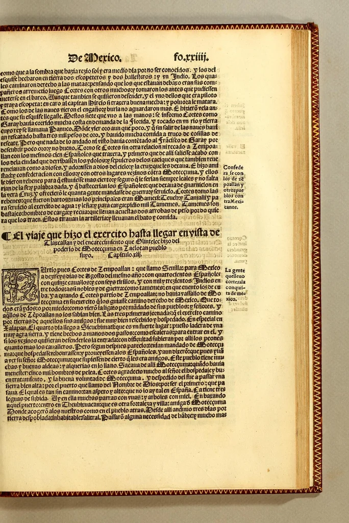 An illustration from Cronica de la Nueua España : con la conquista de Mexico, y otras cosas notables: hechas por el valeroso Hernando Cortes, ., 1554, leaf 261