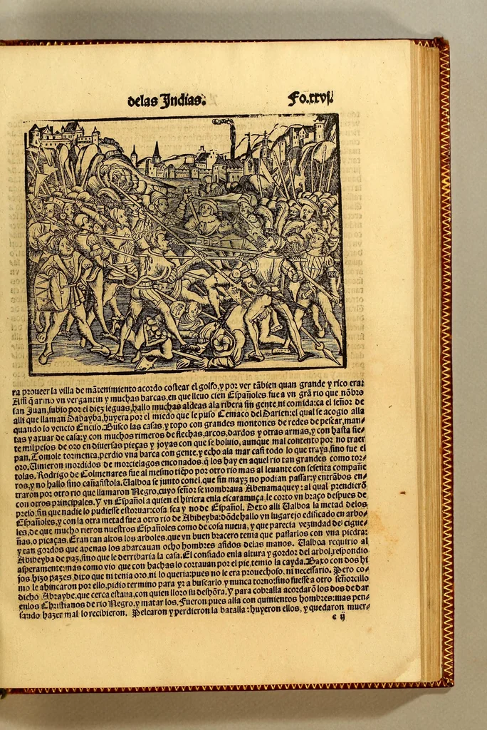 An illustration from Cronica de la Nueua España : con la conquista de Mexico, y otras cosas notables: hechas por el valeroso Hernando Cortes, ., 1554, leaf 65