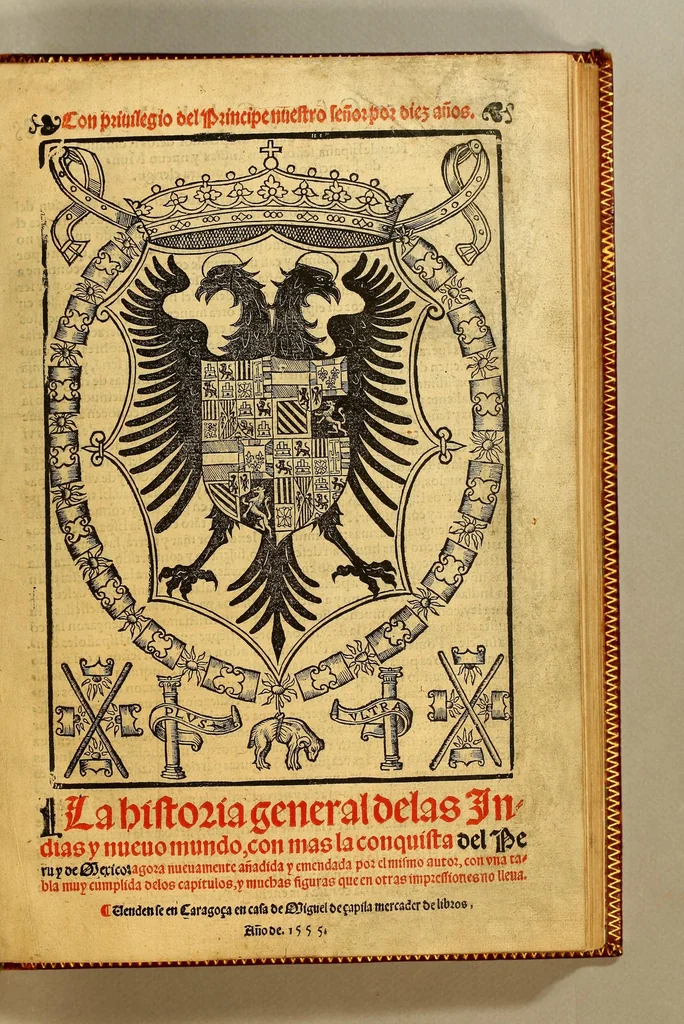 An illustration from Cronica de la Nueua España : con la conquista de Mexico, y otras cosas notables: hechas por el valeroso Hernando Cortes, ., 1554, leaf 7