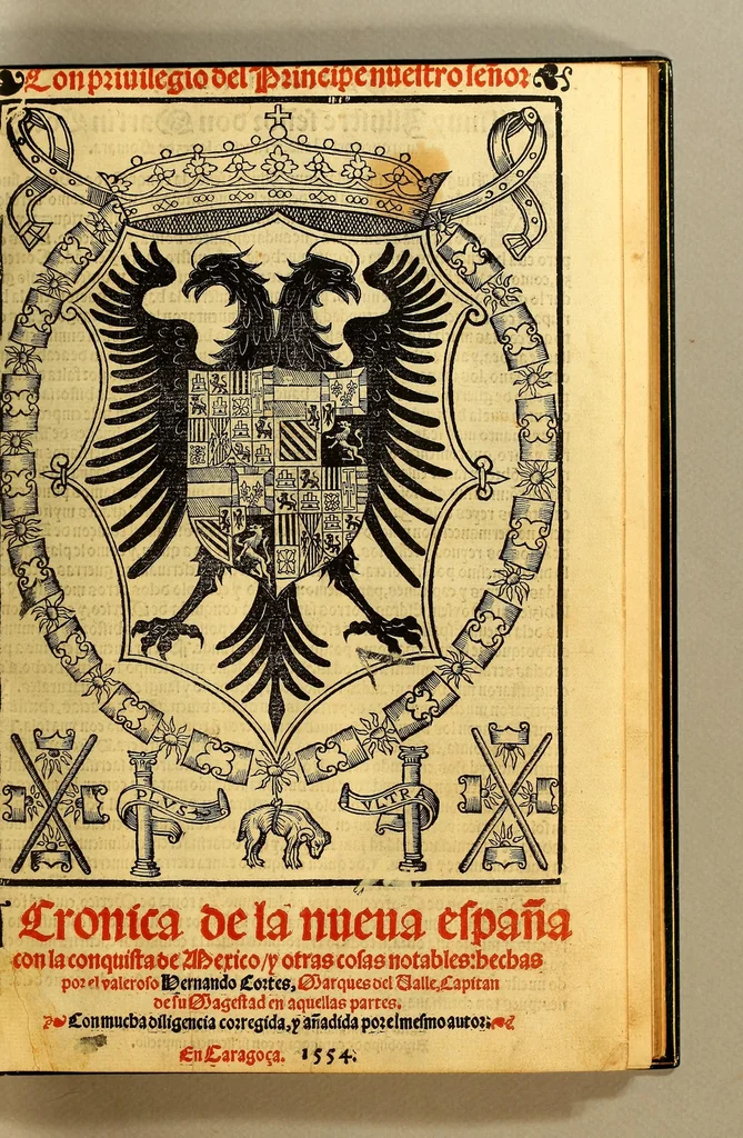 An illustration from Cronica de la Nueua España : con la conquista de Mexico, y otras cosas notables: hechas por el valeroso Hernando Cortes, ., 1554, leaf 5