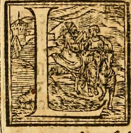 An illustration from Cronica del muy valeroso rey don Fernando, visnieto del sancto rey don Fernádo que gano a Seuilla : Nieto del rey dõ Alonso que fue par [?] emperador, [?] hizo el libro de las Sicte partidas y fue hijo del rey dõ Sancho el B[?]auo : Cuyas cronicas estan impressas : [?] y fue padre del rey dõ Alõso Onzeno q gano las Algeziras : Y abuelo del rey don Pedro : Cuyas cronicas tambie estan impressas : Este es el rey don Fernado que dizen que murio emplazado de los Caruajales, 1554, leaf 180