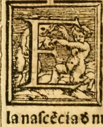An illustration from Cronica del muy valeroso rey don Fernando, visnieto del sancto rey don Fernádo que gano a Seuilla : Nieto del rey dõ Alonso que fue par [?] emperador, [?] hizo el libro de las Sicte partidas y fue hijo del rey dõ Sancho el B[?]auo : Cuyas cronicas estan impressas : [?] y fue padre del rey dõ Alõso Onzeno q gano las Algeziras : Y abuelo del rey don Pedro : Cuyas cronicas tambie estan impressas : Este es el rey don Fernado que dizen que murio emplazado de los Caruajales, 1554, leaf 187