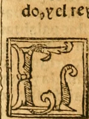 An illustration from Cronica del muy valeroso rey don Fernando, visnieto del sancto rey don Fernádo que gano a Seuilla : Nieto del rey dõ Alonso que fue par [?] emperador, [?] hizo el libro de las Sicte partidas y fue hijo del rey dõ Sancho el B[?]auo : Cuyas cronicas estan impressas : [?] y fue padre del rey dõ Alõso Onzeno q gano las Algeziras : Y abuelo del rey don Pedro : Cuyas cronicas tambie estan impressas : Este es el rey don Fernado que dizen que murio emplazado de los Caruajales, 1554, leaf 237